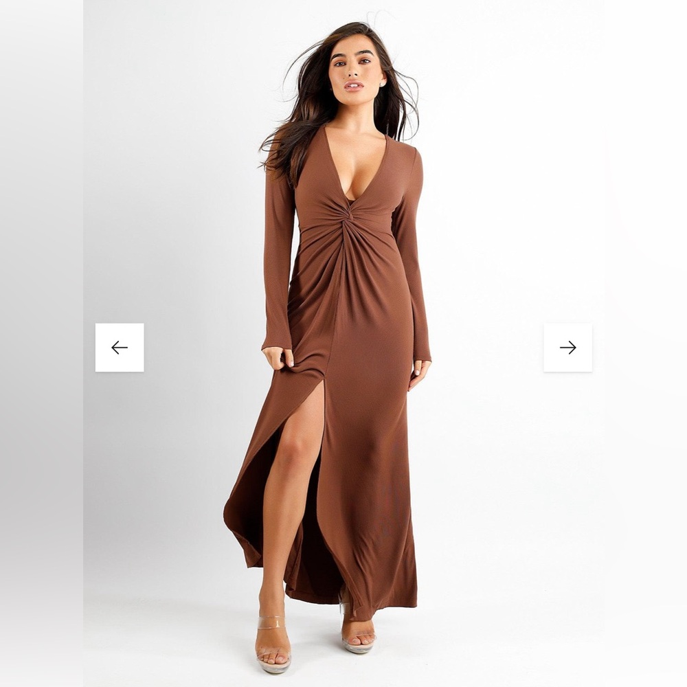 🆕 Shapewear Dresses Long Sleeve Split in brown size XL but fits like small large